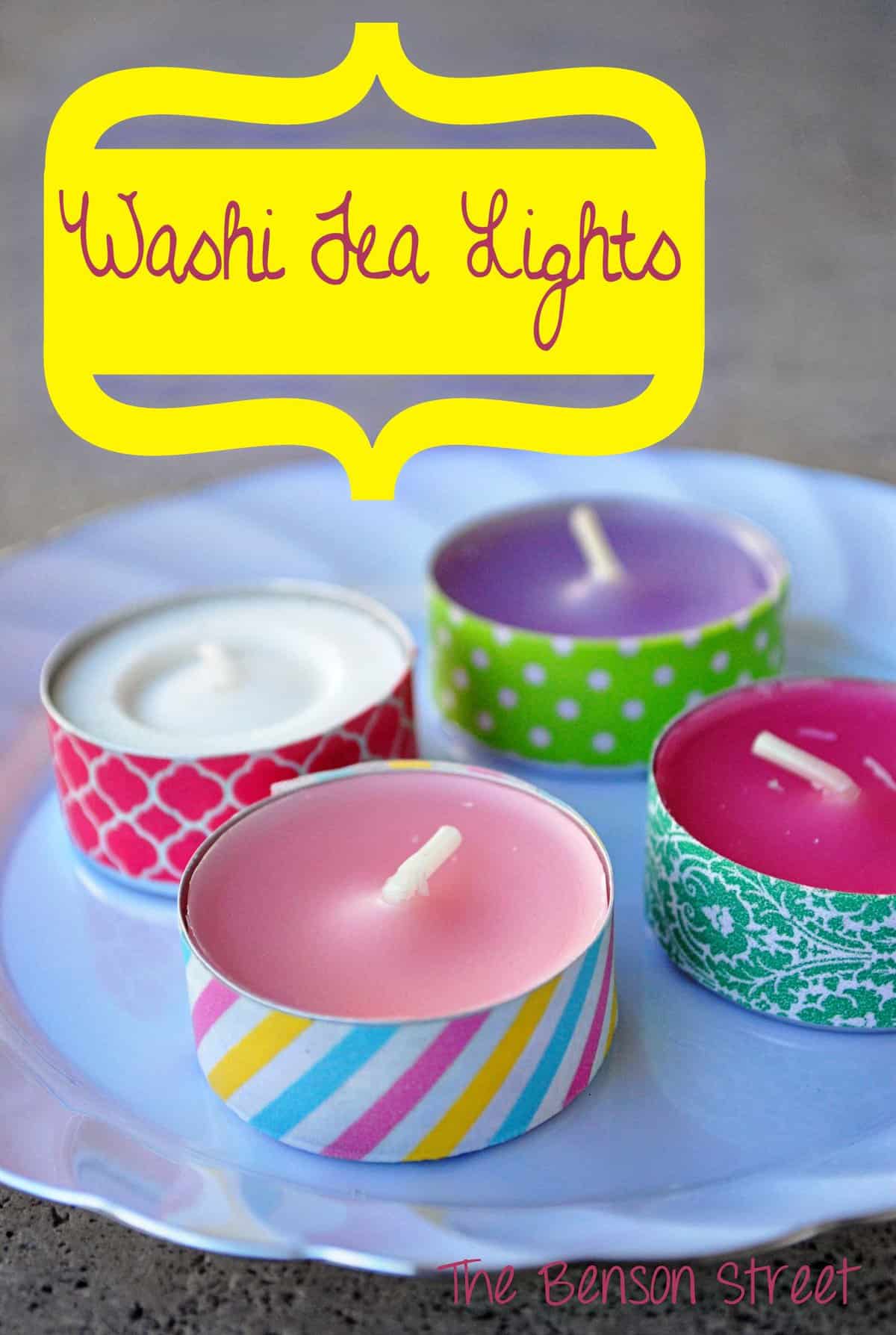 Valentine Washi Tape Votive Candles