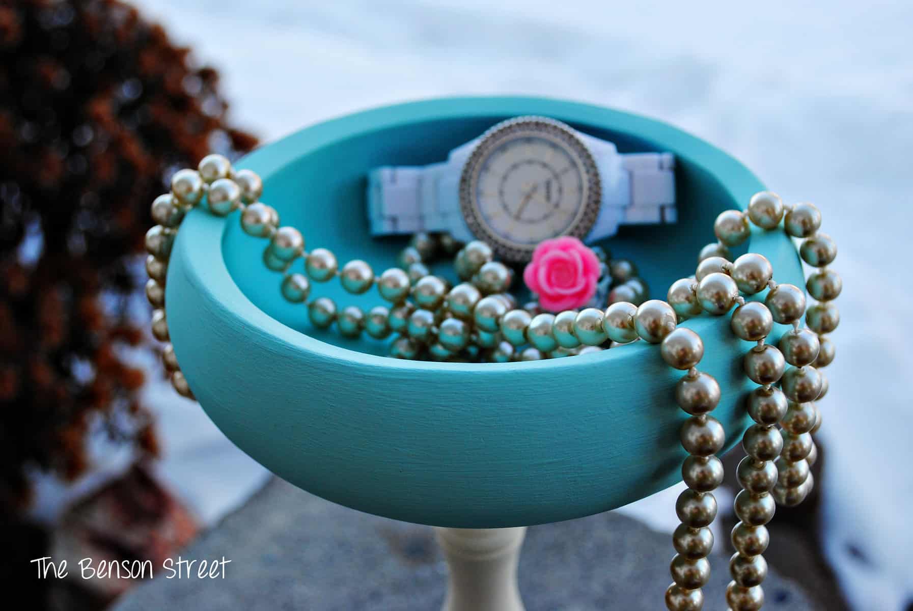Pedestal Jewelry Dish Tutorial at thebensonstreet.com