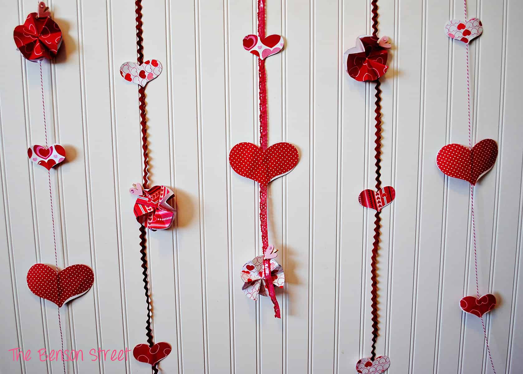 Hanging Valentine Garland at The Benson Street