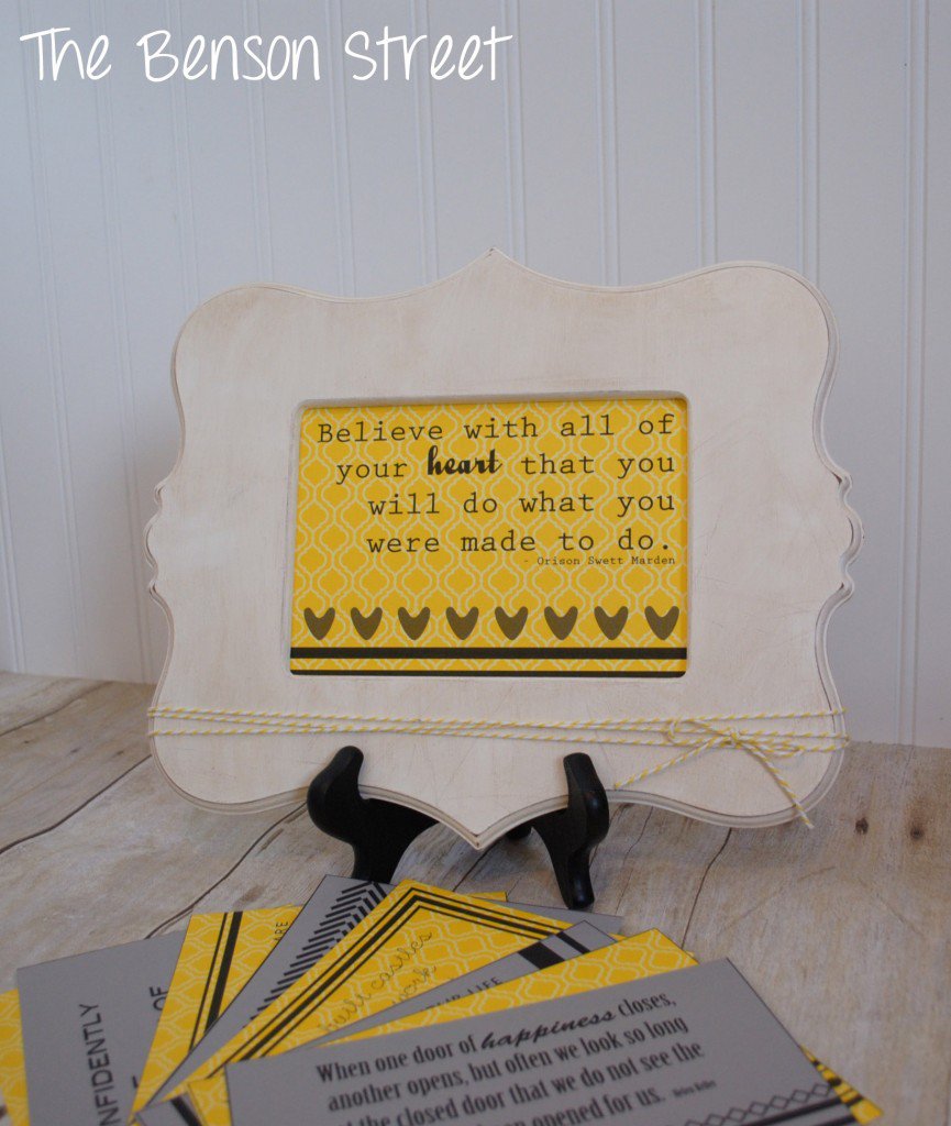 Inspiring Quote Frame at www.thebensonstreet.com