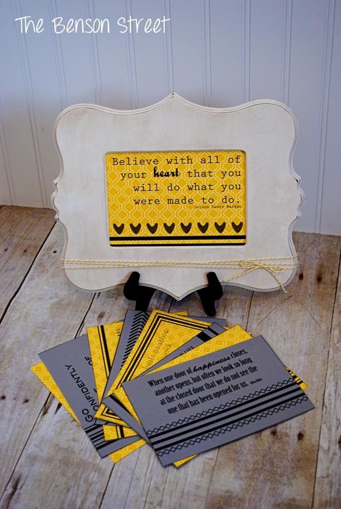 Inspiring Quote Frame at www.thebensonstreet.com