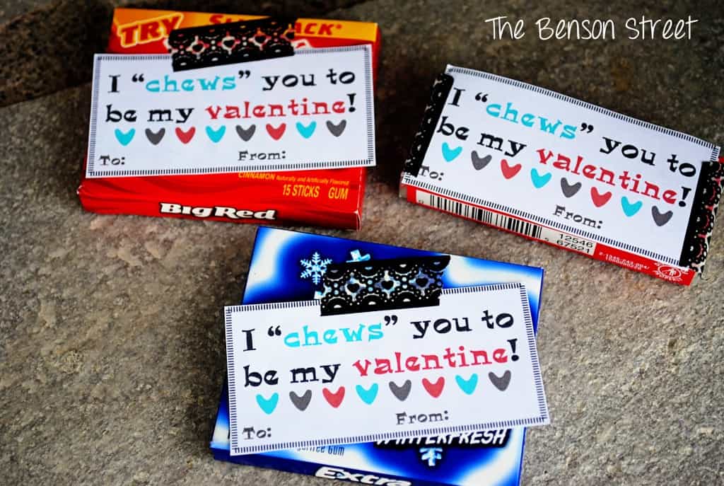 Chewing Gum Valentine {Printable Valentines Day Six} - The Benson Street