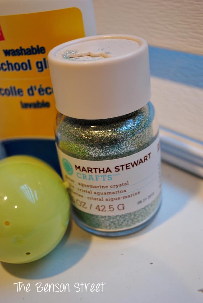 up close of glitter bottle