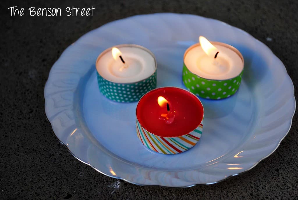 Washi Tea Lights at www.thebensonstreet.com