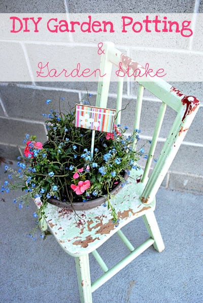 DIY Garden Potting and Garden Stake