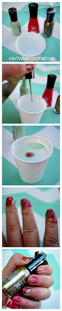 Nail Marbling at www.thebensonstreet.com