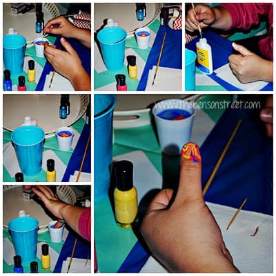 Water Marbling Nails at www.thebensonstreet.com