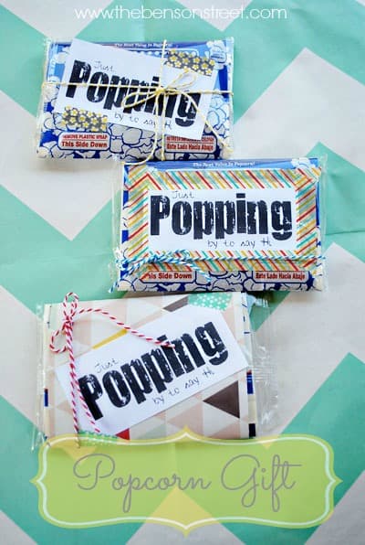 Popcorn Printable Gift Tag at www.thebensonstreet.com