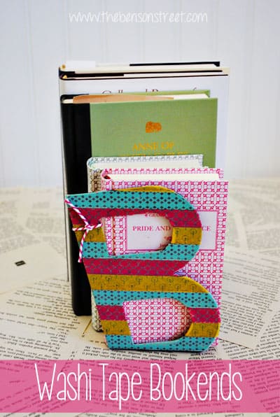 Washi Tape Bookends at www.thebensonstreet.com