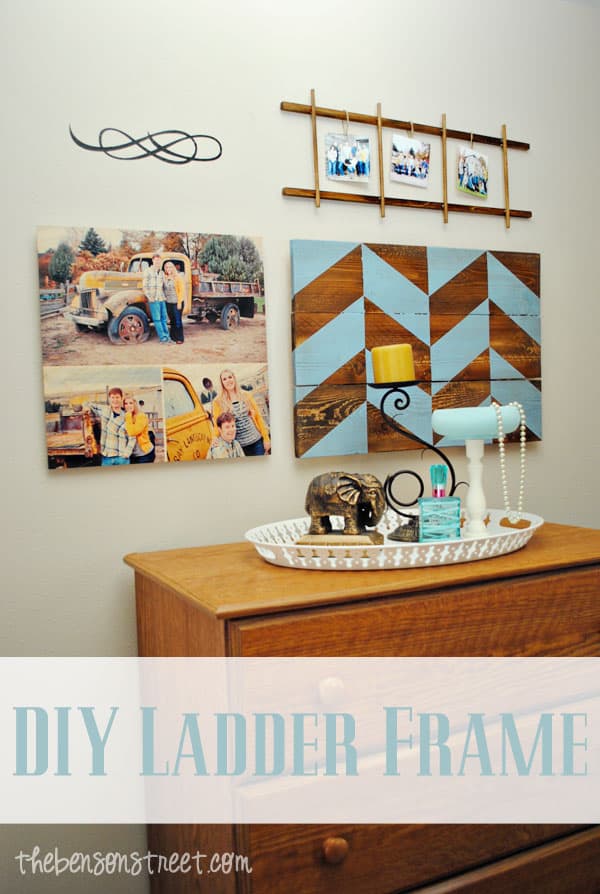 Ladder Frame Tutorial at thebensonstreet.com #frame #diy