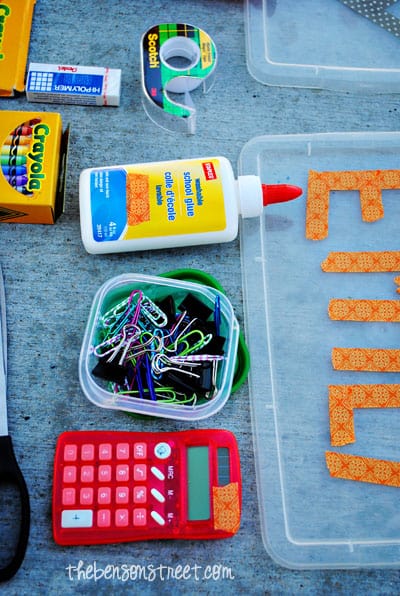 Organizing Portable Homework Stations at www.thebensonstreet.com