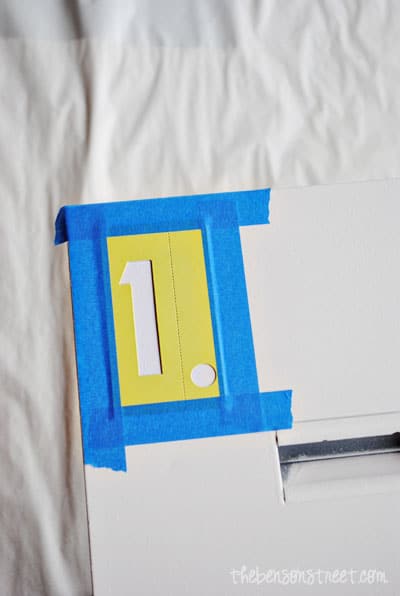 File Cabinet Stendciled with numbers at thebensonstreet.com