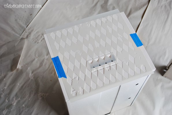 Stenciling a File Cabinet at thebensonstreet.com