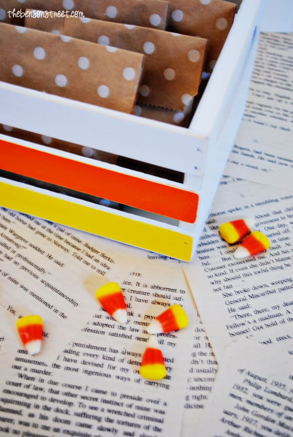 Cute Candy Corn Crate Idea at thebensonstreet.com