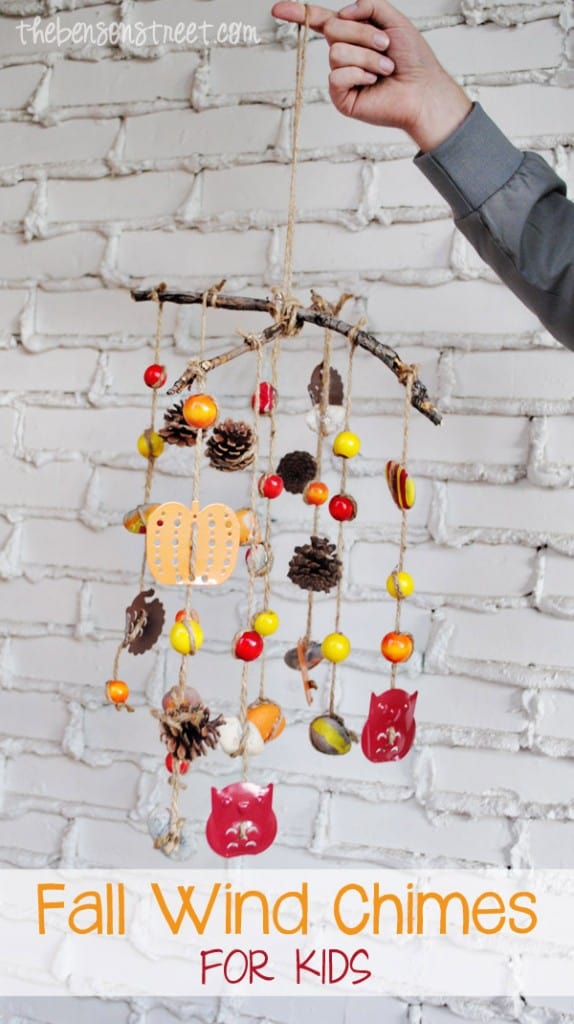 Cute Fall Craft for Kids Fall Wind Chimes at thebensonstreet.com
