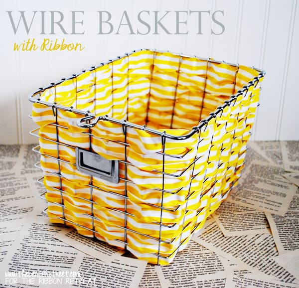 Wire Baskets with Ribbon