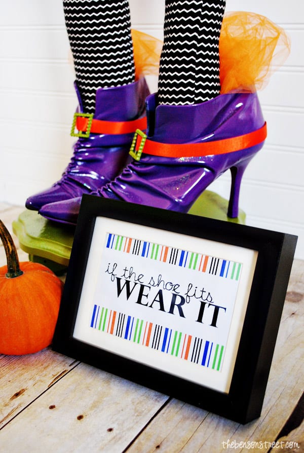 Witch Shoes Halloween Centerpiece plus Printable