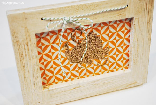 Adorable Glitter Turkey Frame at thebensonstreet.com