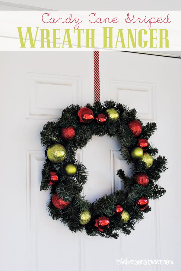 Candy Cane Striped Wreath Hanger at thebensonstreet.com