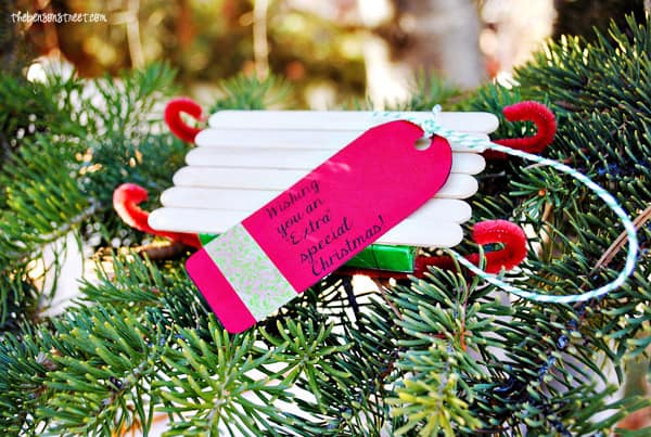Easy Extra Gum Sled Ornament Gift at thebensonstreet.com