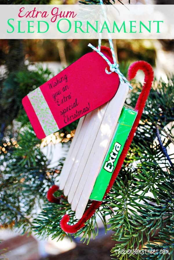 Extra Gum Sled Ornament Gift at thebensonstreet.com