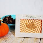 Glitter Turkey Frame with Cricut Iron on Vinyl at thebensonstreet.com