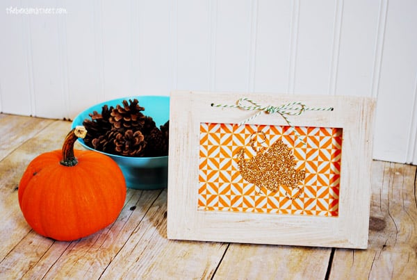 Gold Glitter Turkey Frame with Cricut
