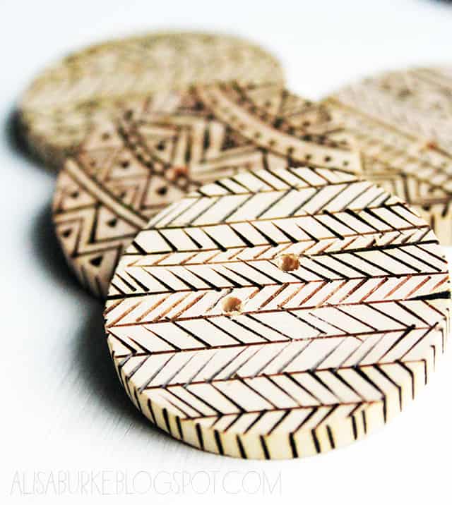 Wood Burn Buttons