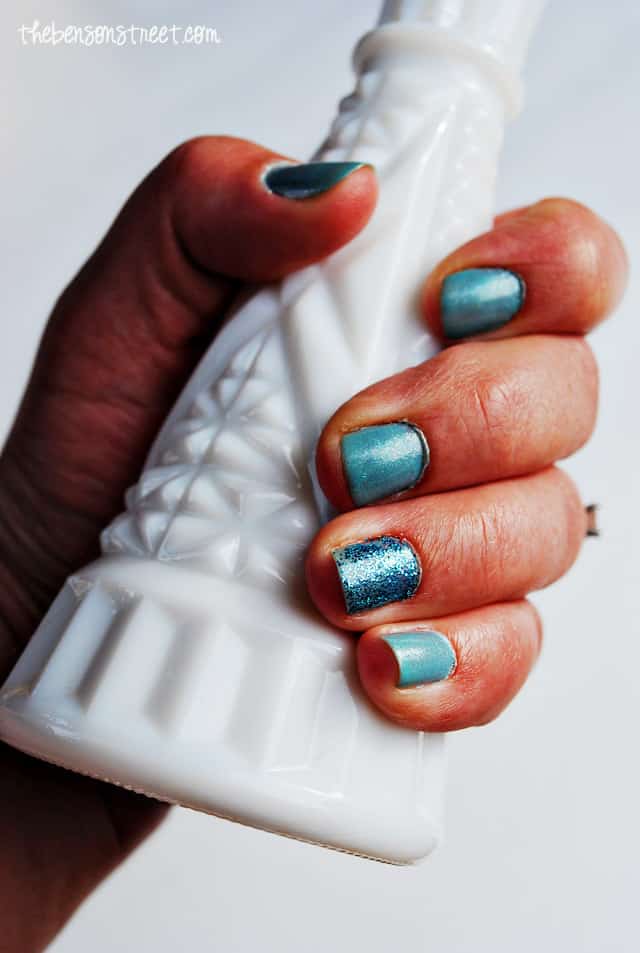 Sparkly Cinderella Inspired Nails at thebensonstreet.com
