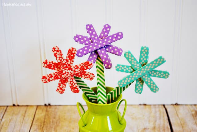 Washi Tape Flowers at thebensonstreet.com