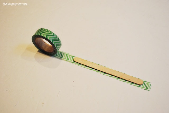 Washi Tape and Popsicle stick craft at thebensonstreet.com