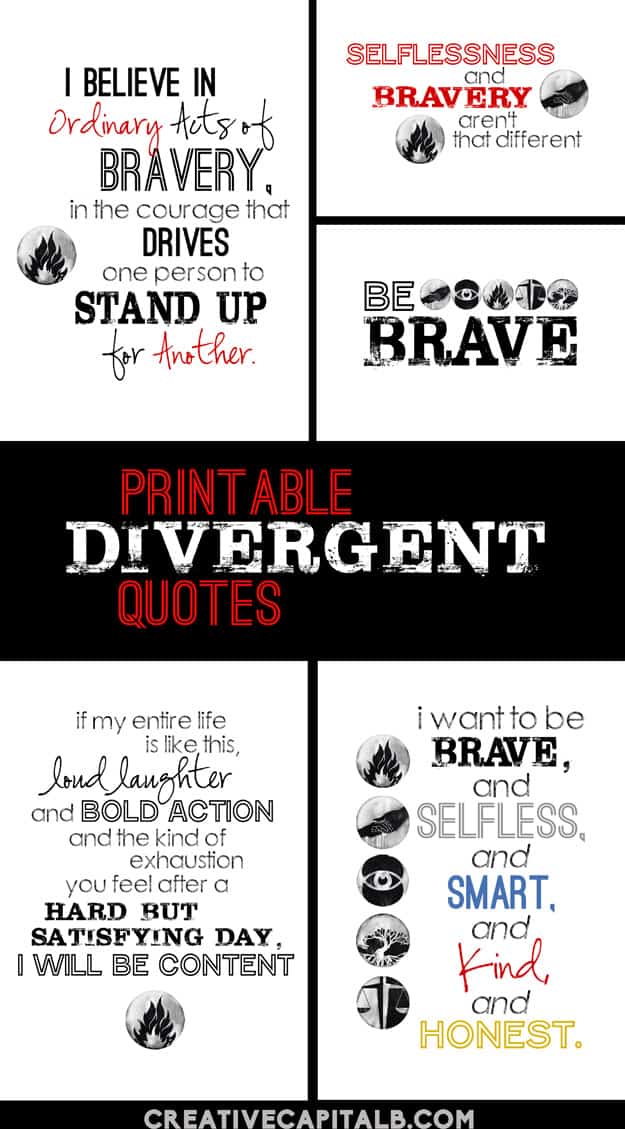 Printable Divergent Quotes collage