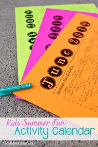 Kids Summer Fun Activity Calendar 2014 at thebensonstreet.com