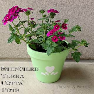 Stenciled Terra cotta Pots