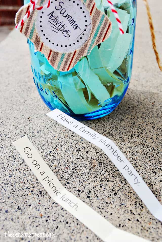 Keep Kids busy with this Activity Jar for Summer at thebensonstreet.com