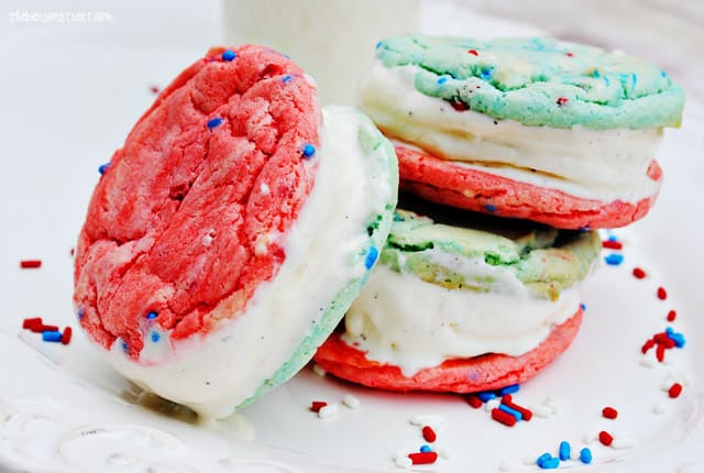 4th of July Patriotic Ice Cream Sandwiches