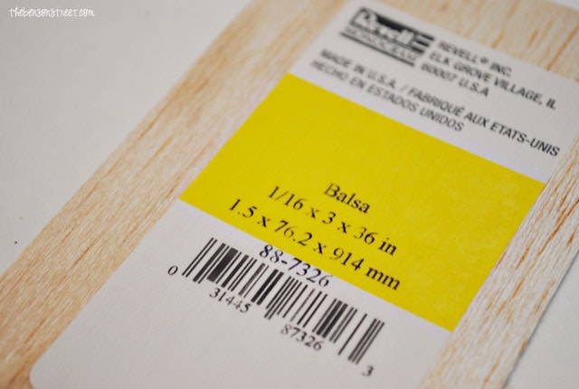 Balsa Wood at thebensonstreet.com