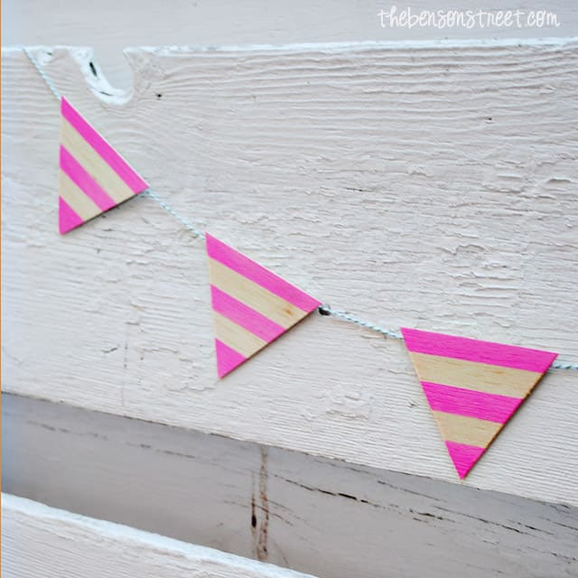Quick and Easy Wood Bunting at thebensonstreet.com