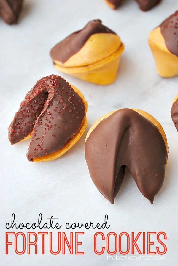 Chocolate Covered Fortune Cookies at thebensonstreet.com