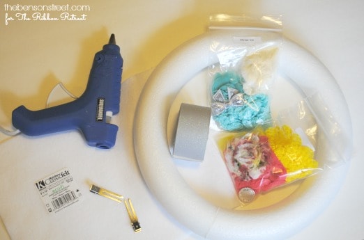 Easy Ribbon Wreath Supplies at thebensonstreet.com