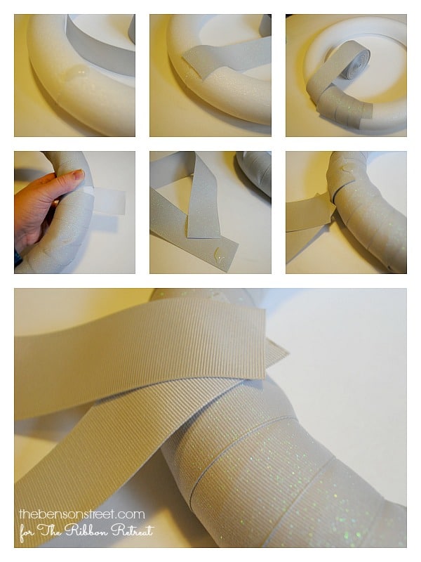 Fun Sparkly Ribbon Wreath at thebensonstreet.com