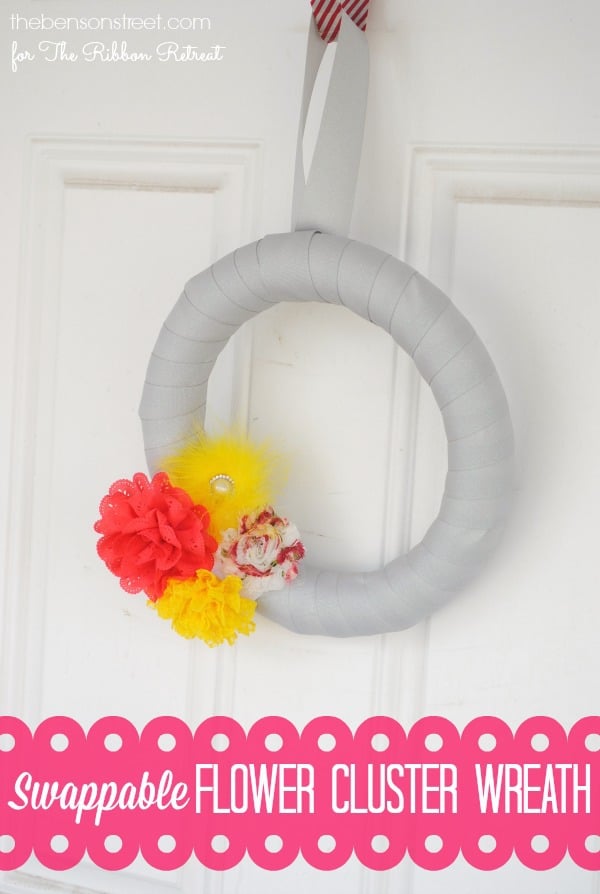 Swappable Flower Cluster Wreath at thebensonstreet.com