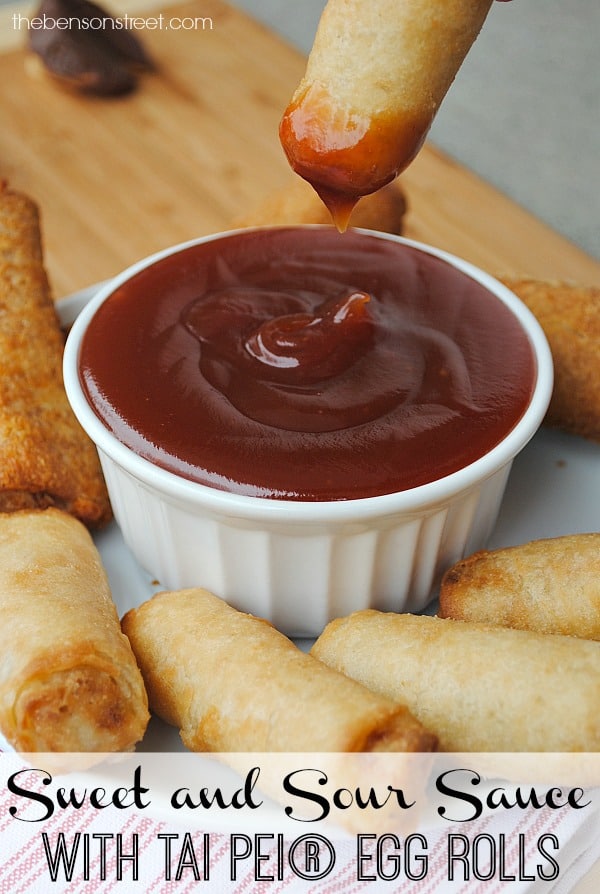 Sweet and Sour Sauce with Tai Pei Egg Rolls at thebensonstreet.com