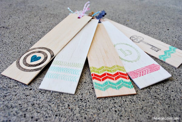 How to Make Wood Bookmarks with Rubber Stamps Tutorial