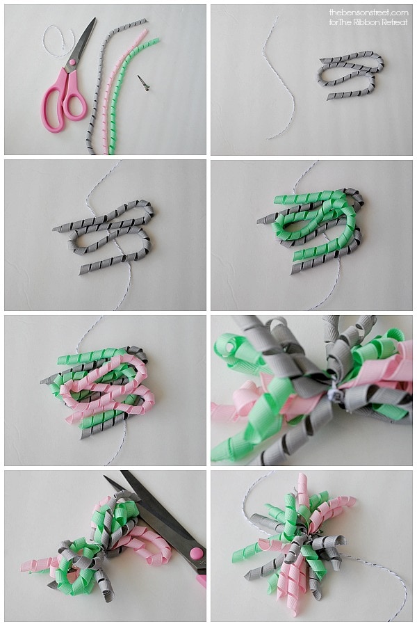 Easy tutorial for ribbon pom poms at thebensonstreet.com