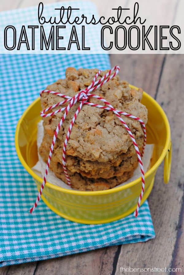 Butterscotch Oatmeal Cookies Recipe at thebensonstreet.com