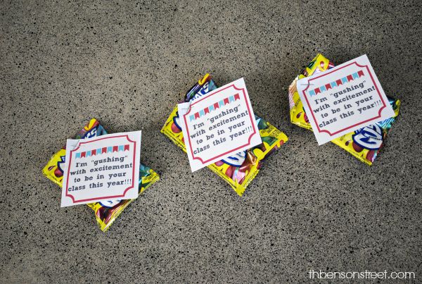 Fun Gushers Classroom Gift with printable from thebensonstreet.com