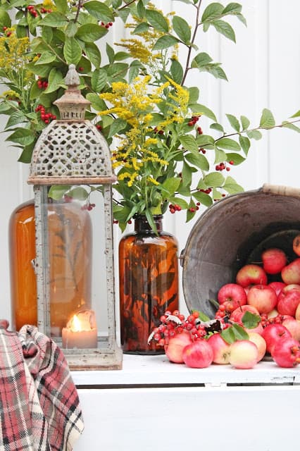 apples and lantern