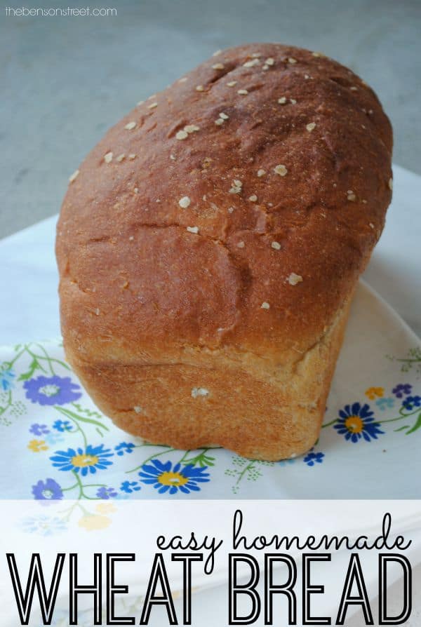 Easy Homemade Wheat Bread at thebensonstreet.com
