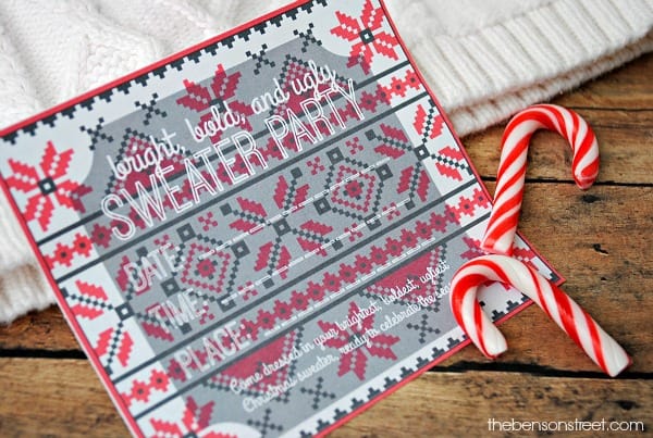 Bright, bold, and ugly sweater party invitation